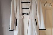 Military Style White Winter Coat