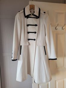 Military Style White Winter Coat