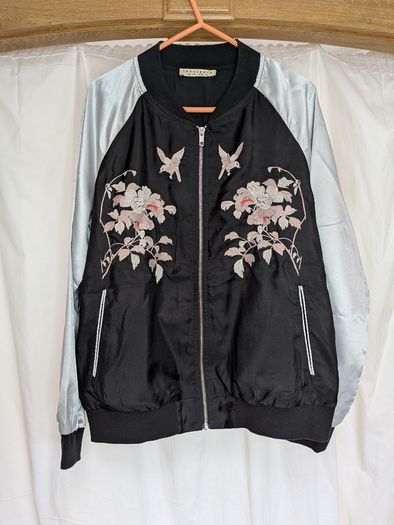 Adverts.ie title: Innocence Embroidered Floral Bird Bomber Jacket Size 12