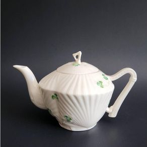Irish Belleek Shamrock Teapot  Rare Collectable