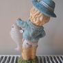 Vintage bisque boy holding a fish Image 3