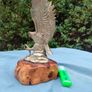 Vintage cast brass eagle on bog oak Image 7