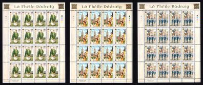 2003 Ireland St Patrick's Day (41c St. Patrick, 50c Cathedral & 57c Parade) Commemorative Stamps Sheetlet Plate 1B1B1B1B Mint Never Hinged (MNH).