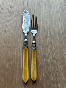 Antique Master Fish Knife and Fork Serving Set