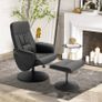 Recliner with Footstool, Relaxing Swivel Recliner 360 with Adjustable Backrest for TV, Supports up to 120 kg, Black Synthetic Upholstery, Metal Image 3