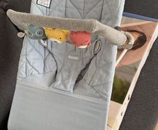 BabyBjorn - Bouncer BLISS Woven - Blu + spare cover + toy