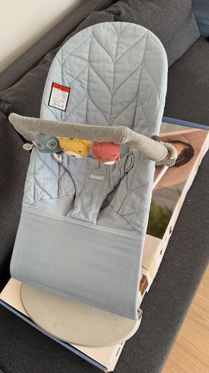BabyBjorn - Bouncer BLISS Woven - Blu + spare cover + toy