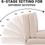 Folding Sofa Bed, Convertible Sleeper Chair with Pillows, Fold Out Chair Bed & Fabric Floor Couch, Foldable Mattress with Adjustable Backrest for Living Room, Guest Room, Dorm, Beige Image 3