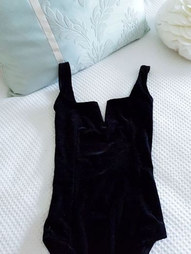 Black Velvet Bodysuit - Size xs