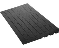 Rubber Threshold Ramp, 6.5 cm Rise Threshold Ramp Doorway, 3 Channels Cord Cover Rubber Solid Threshold Ramp
