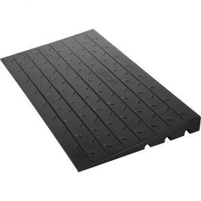 Rubber Threshold Ramp, 6.5 cm Rise Threshold Ramp Doorway, 3 Channels Cord Cover Rubber Solid Threshold Ramp