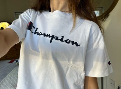 Champion White Cropped T-Shirt Size XS
