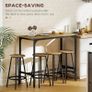 Five-Piece Industrial-Style Bar Table Set - Brown/Black Image 4