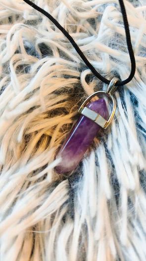 Amethyst crystal pendant necklace