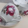 Beautiful Set of Three Teacup and Saucer Duos by Arklow Pottery in the Very Popular and Collectable "Autumn Rose" Pattern Image 3