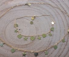Heart and Stars Gold Vermeil Chain and Bracelet