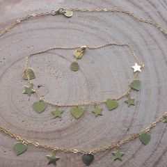 Heart and Stars Gold Vermeil Chain and Bracelet