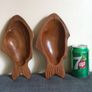 Hand carved fish shaped teak wood bowls Image 5