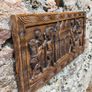Vintage African Hand-Carved Wood Wall Relief Panel (29x64 cm) Image 2