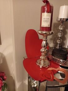 Kilkenny shop red candle& tall candle stick