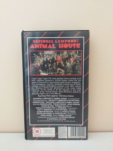 National Lampoon's Animal House CIC Video 1979 Certificate 15