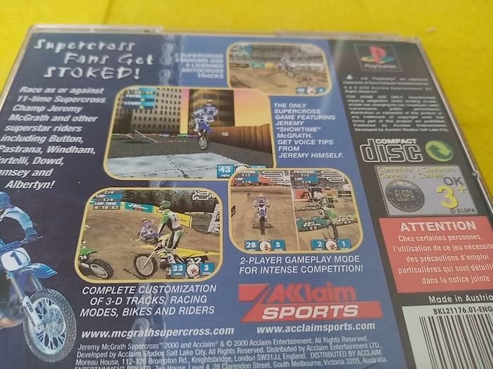 Jeremy McGrath Supercross Super cross PlayStation 1 Ps1 Games PlayStation 2 Ps2 Games Original