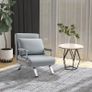 Suedette Adjustable Back Futon Sofa Chair - Grey Image 3