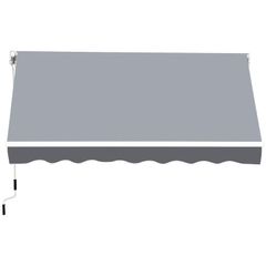 Manual Retractable Patio Awning Shelter UV Protection, 2.5mx2m