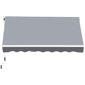 Manual Retractable Patio Awning Shelter UV Protection, 2.5mx2m