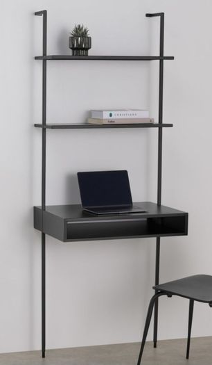 Leaning ladder style desk, metal, black