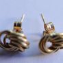 Vintage Solid 9ct Yellow Gold 375 Knot  Stud Earrings,  0,6g Image 10