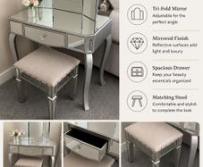 Glass Vanity Table and Chair