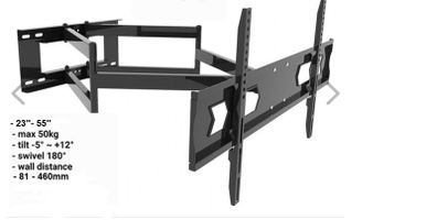 Heavy Duty TV Wall Bracket swivel with two arms for TV 23-55 inches - Sturdy Powerful TV Wall Bracket