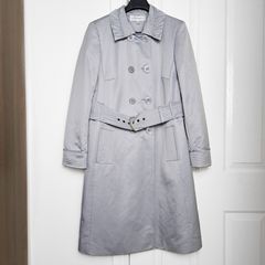 Quin & Donnelly Vintage Grey Pale Blue Trench Coat 14UK/42EU