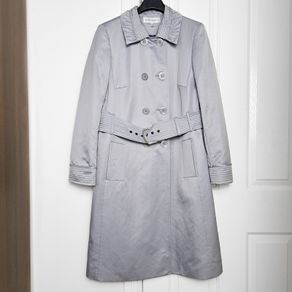 Quin & Donnelly Vintage Grey Pale Blue Trench Coat 14UK/42EU
