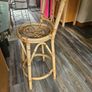 Vintage stool bamboo and wicker rattan Image 3