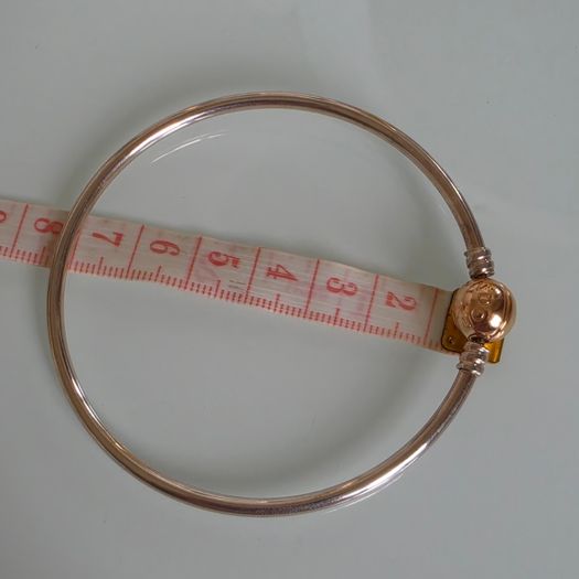 Pandora sterling silver bangle with 14k Rose gold-plated clasp (size 21cm) perfect condition like new (no box)