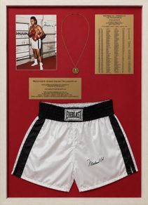 Mohammad Ali Hand Signed Boxing Trunks