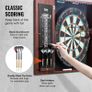Dartboard and Cabinet Set, Ready-to-Play Bundle Official Size Dartboard Cabinet, Steel Tip Dart Hideaway Cabinet, Features LED Light Image 5