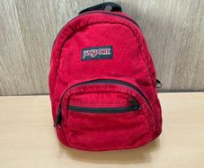 JanSport Mini Red Corduroy Backpack - Vintage Classic Logo - Retro Y2K