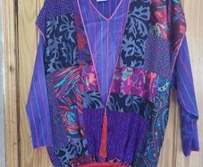 Vintage purple ladies patchwork top (free post)