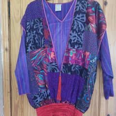 Vintage purple ladies patchwork top (free post)