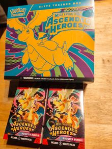 Pokemon Tcg Mega Evolution Ascended Heroes ETB and X2 booster bundle