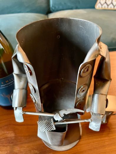 Barbeque Chef Quirky Metal Wine Bottle Holder