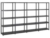 Storage Shelf 5-Tier Black 284x38x170 cm Plastic