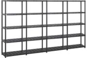 Storage Shelf 5-Tier Black 284x38x170 cm Plastic