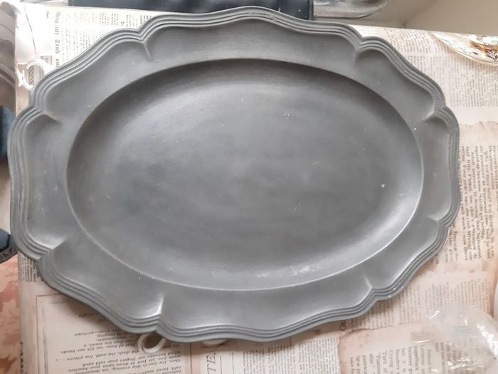 18th century pewter serving dish 18'