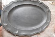 18th century pewter serving dish 18'