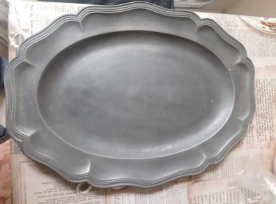 18th century pewter serving dish 18'