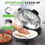 Electric Indoor Pizza Oven, 30cm Countertop Cooker, Black Temp Control, Viewing Window, Non-Stick Stone, Heats to 425C, Easy Clean Pizza Maker for Home Image 6